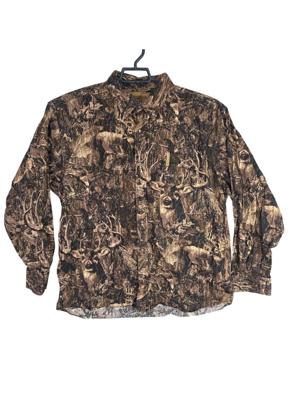 Mens Clearwater Outfitters Button Up Shirt Deer Camo Print Long Sleeves Size XXL